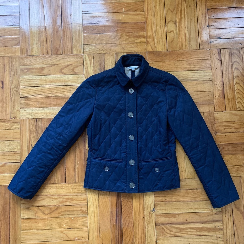 Burberry Navy Lightweight Quilted Jacket Sze Small